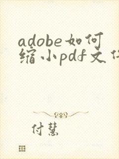 adobe如何缩小pdf文件的大小