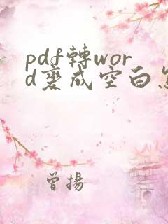 pdf转word变成空白怎么解决