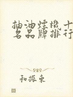 抽油烟机十大排名品牌排行榜