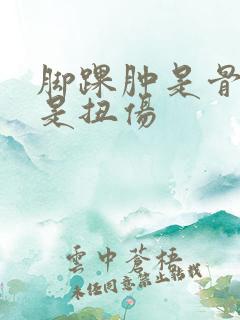 脚踝肿是骨折还是扭伤