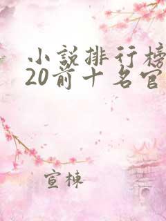 小说排行榜2020前十名官场