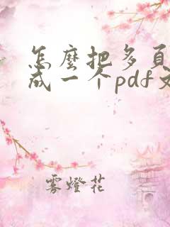 怎么把多页扫描成一个pdf文件