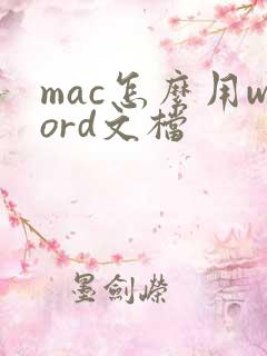 mac怎么用word文档