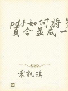 pdf如何将多页合并成一页