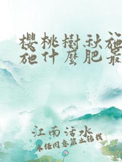 樱桃树秋施基肥施什么肥最好