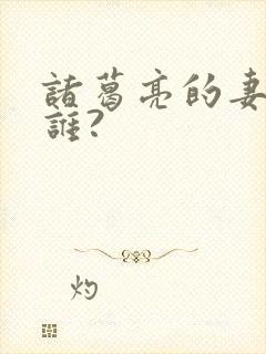 诸葛亮的妻子是谁?