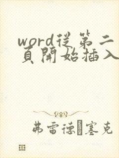 word从第二页开始插入页码