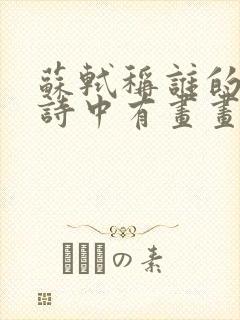 苏轼称谁的诗为诗中有画画中有诗