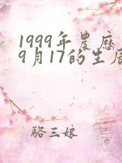 1999年农历9月17的生辰八字