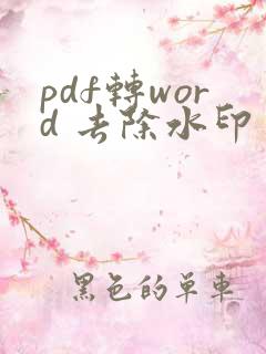 pdf转word 去除水印