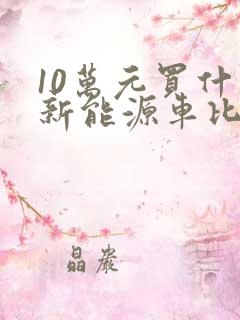 10万元买什么新能源车比较好