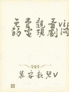 免费观看vip的电视剧网站