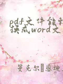 pdf文件能转换成word文档吗