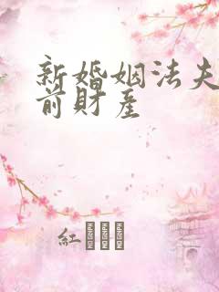 新婚姻法夫妻婚前财产