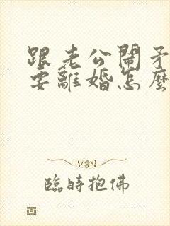 跟老公闹矛盾了要离婚怎么办