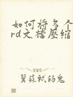 如何将多个word文档压缩成一个压缩包