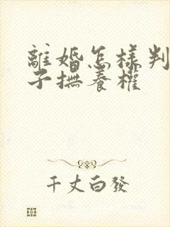 离婚怎样判定孩子抚养权