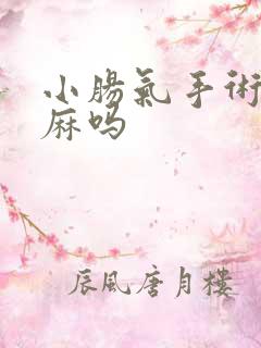 小肠气手术要全麻吗