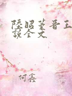 陆昭菱晋王的小说全文