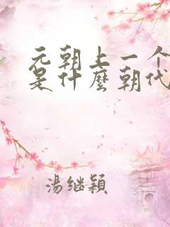 元朝上一个朝代是什么朝代