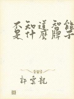 不知道智能手表是什么牌子