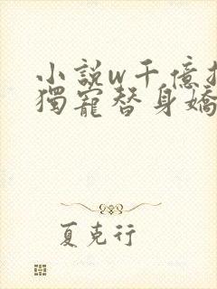 小说w千亿总裁独宠替身娇妻》