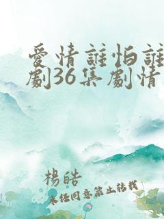 爱情谁怕谁电视剧36集剧情介绍