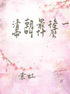 清朝最后一个皇帝叫什么