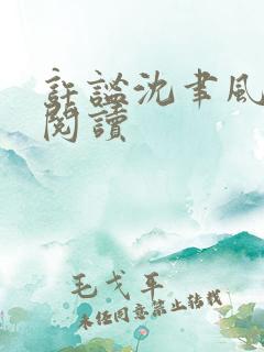 许谧沈聿风在线阅读