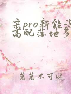宋pro新能源高配落地多少钱