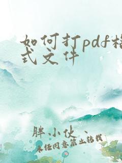如何打pdf格式文件