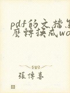 pdf的文档怎么转换成word文档