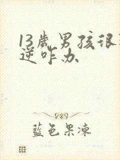 13岁男孩很叛逆咋办