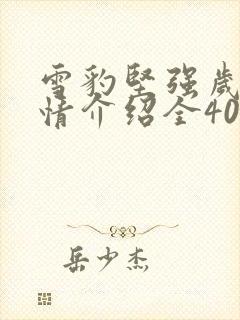 雪豹坚强岁月剧情介绍全40集