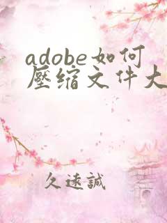 adobe如何压缩文件大小