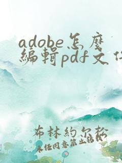 adobe怎么编辑pdf文件