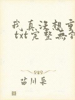 我真没想重生啊 txt完整无错版