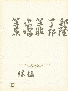 等你等了那么久原唱版祁隆