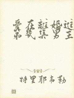 爱在离婚进行时第几集男主知道女主