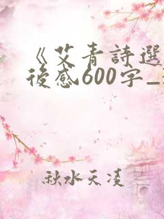 《艾青诗选》读后感600字_3