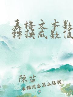 表格文本数字 转换成数值