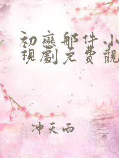 初恋那件小事电视剧免费观看