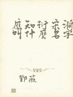 应知衍宋漪小说叫什么名字