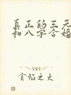 真正的三元合婚和八字合婚