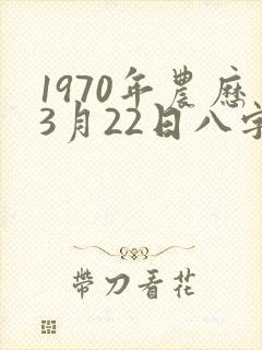 1970年农历3月22日八字算命