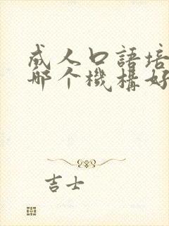 成人口语培训 哪个机构好