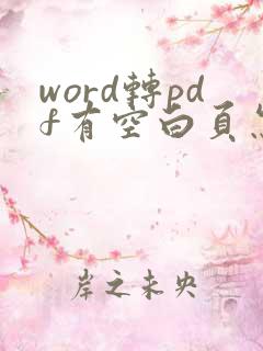 word转pdf有空白页怎么办