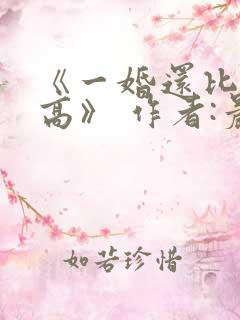 《一婚还比一婚高》 作者:晨雾的光