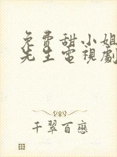 免费甜小姐与冷先生电视剧在线观看