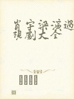 肖宇梁演过的电视剧大全